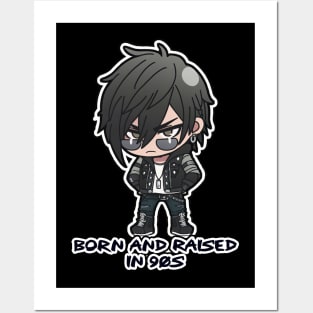 Born and Raised in 90's Chibi Rocker Boy Design Posters and Art